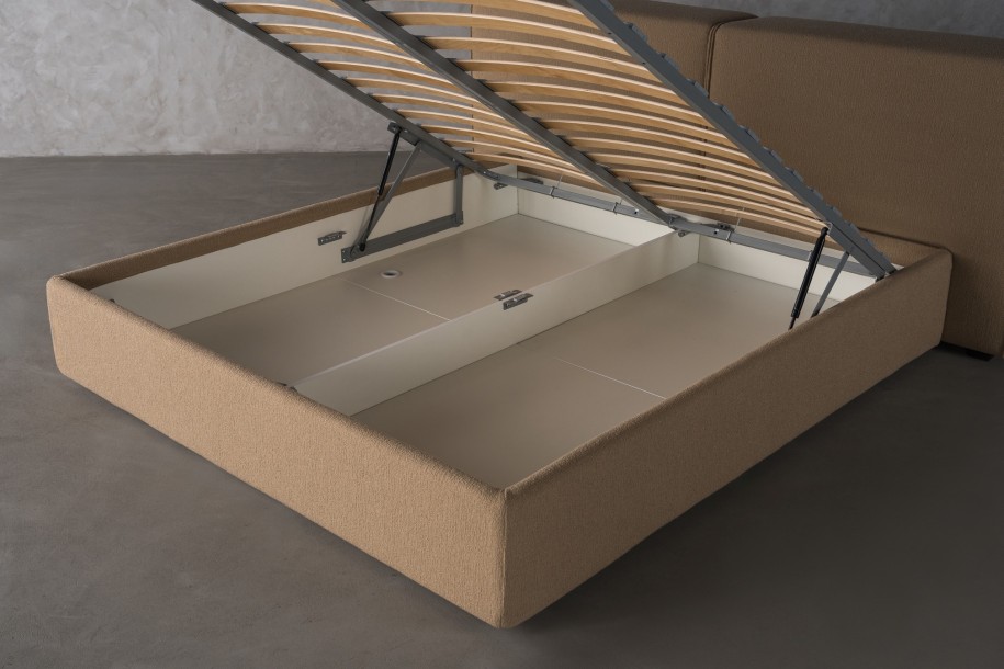 Double Bed 180x200 cm (Fabric: EASY BOUCLE col.11 CLAY (Cat. 3))