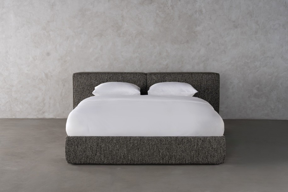 Double Bed 180x200 cm with Storage (Fabric: NEO col. Black (Cat. 3))