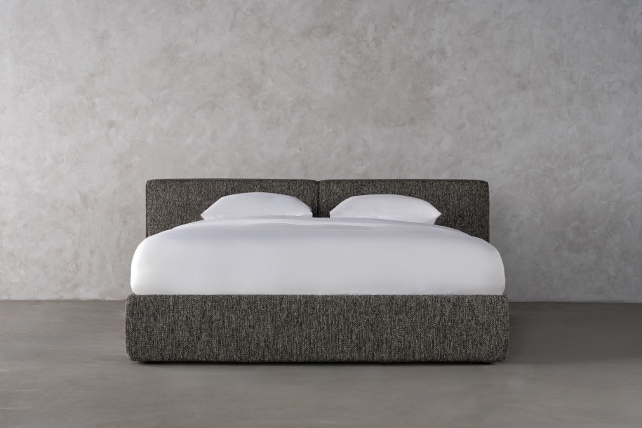 Double Bed 180x200 cm with Storage (Fabric: NEO col. Black (Cat. 3))