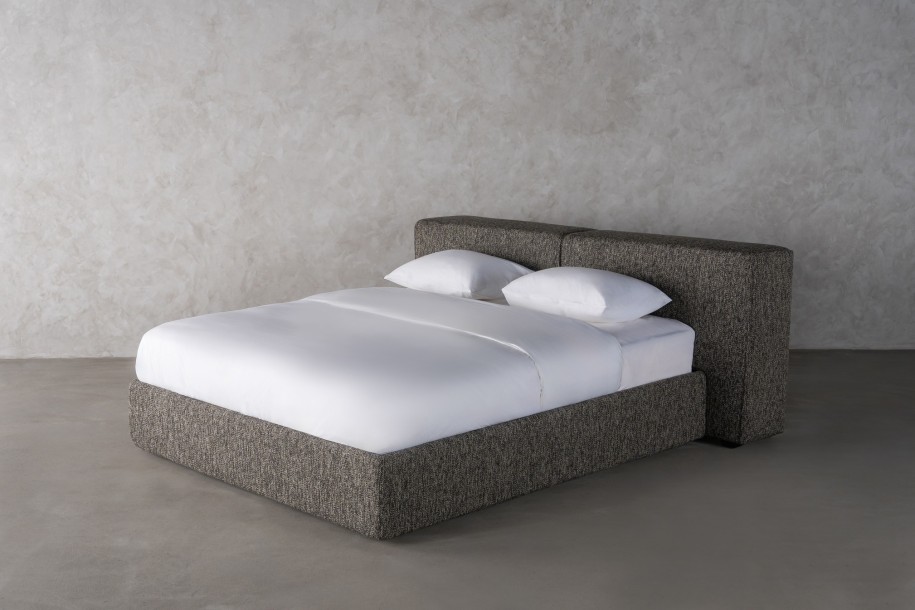 Double Bed 180x200 cm with Storage (Fabric: NEO col. Black (Cat. 3))