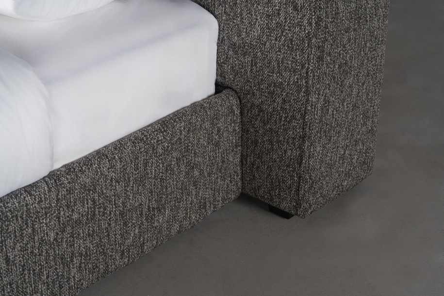 Double Bed 180x200 cm with Storage (Fabric: NEO col. Black (Cat. 3))