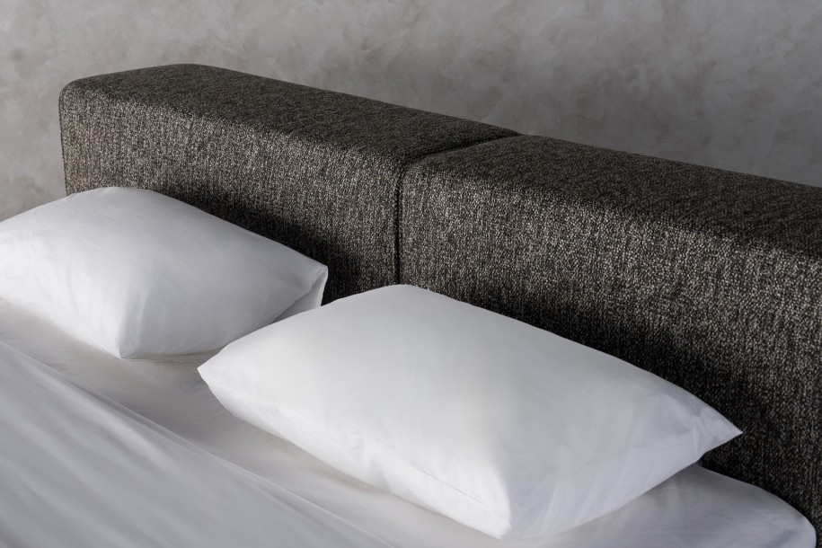 Double Bed 180x200 cm with Storage (Fabric: NEO col. Black (Cat. 3))