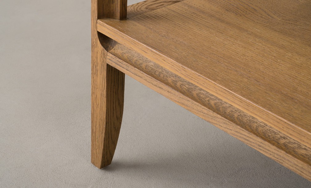 City Small Console with shelf and drawer Honey Oak color