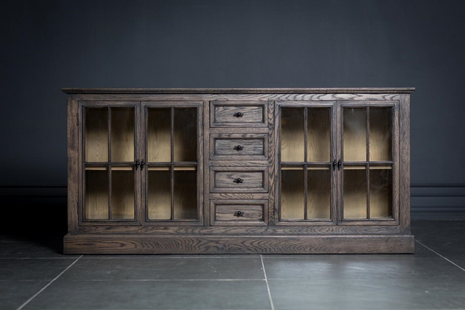 Shanghai Dark Sideboard with Glass Doors