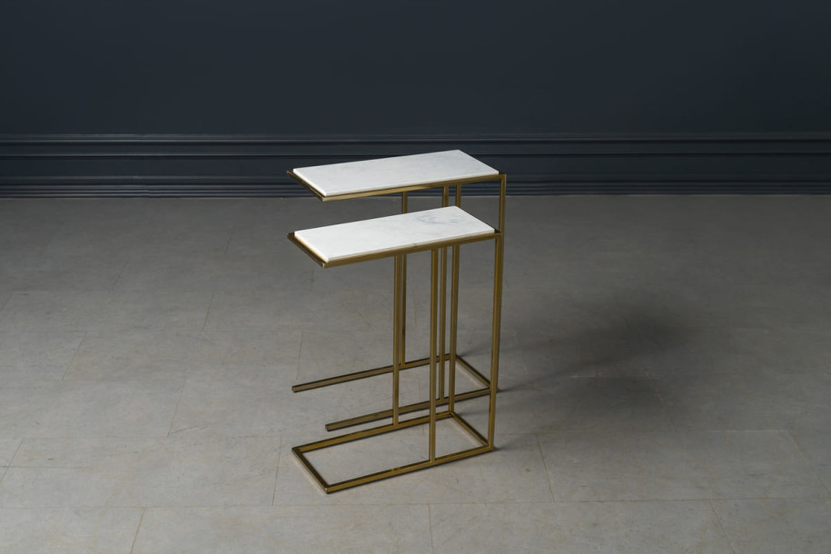 Soho Marble Top Side Tables Set of 2