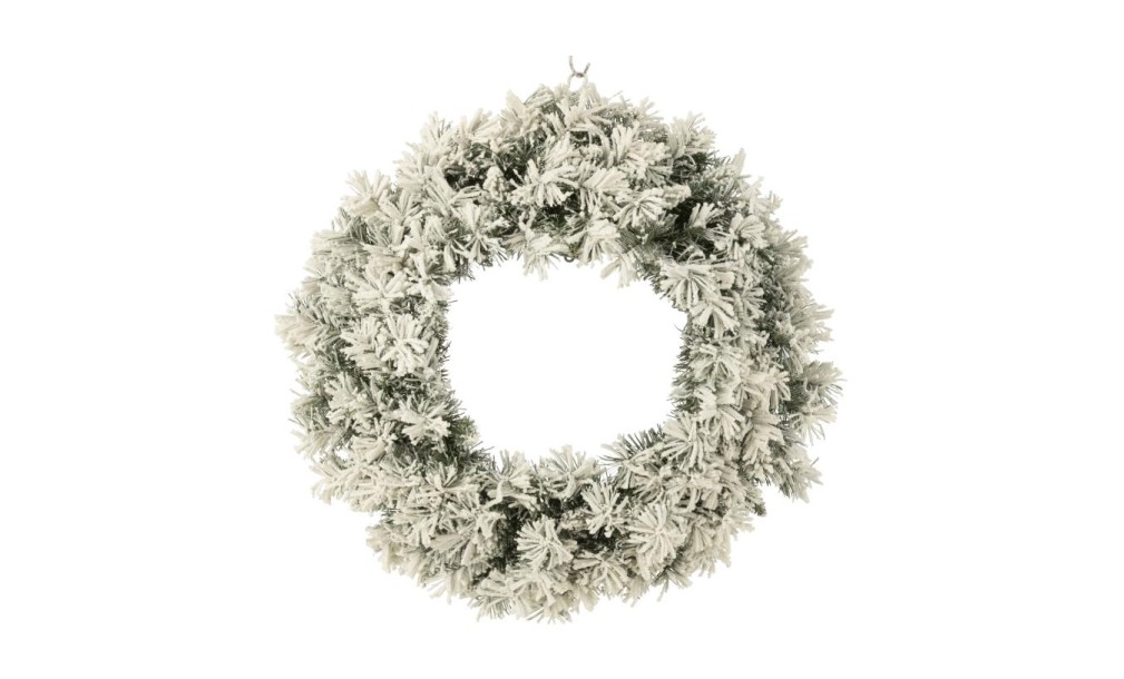 Christmas Wreath Snowy Green L