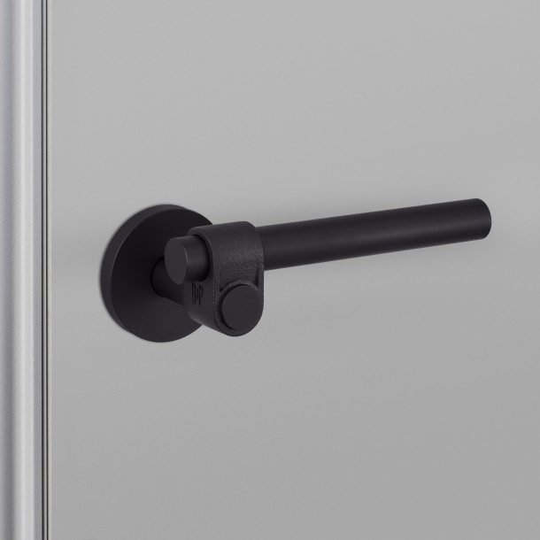 Door Handle set Cast Welders Black Sprung