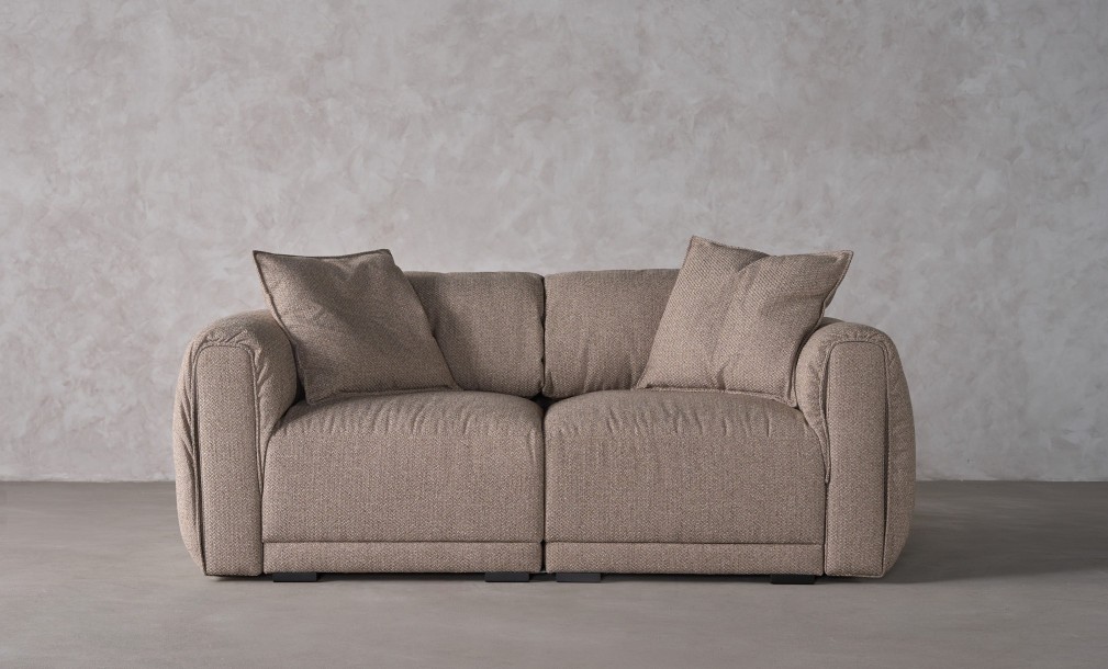 Nuvola 2-seater Straight Sofa (Fabric: SAGA 03 MUSHROOM (Cat. 3))