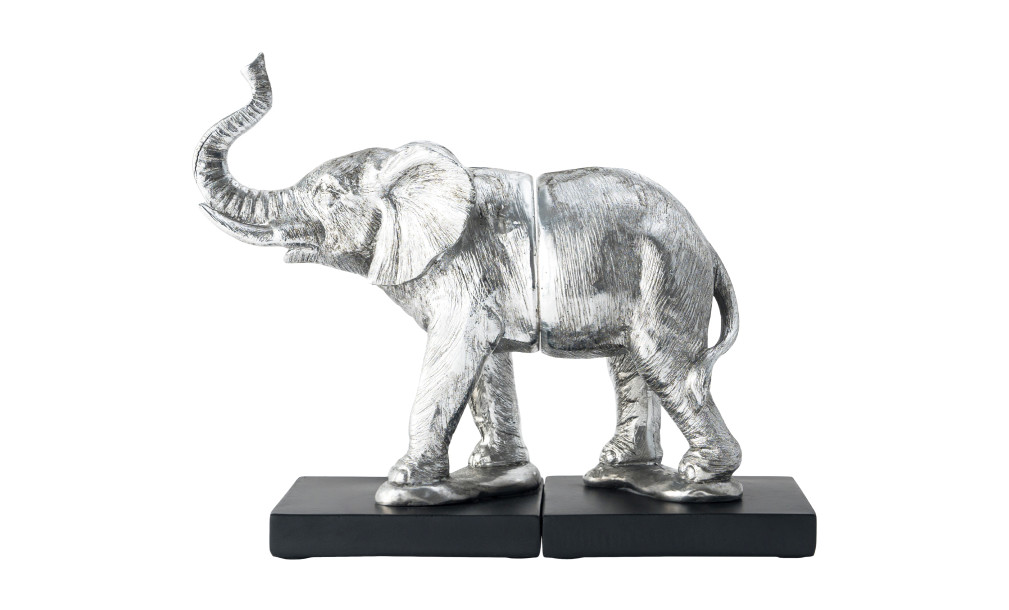 Elephant Silver Bookend