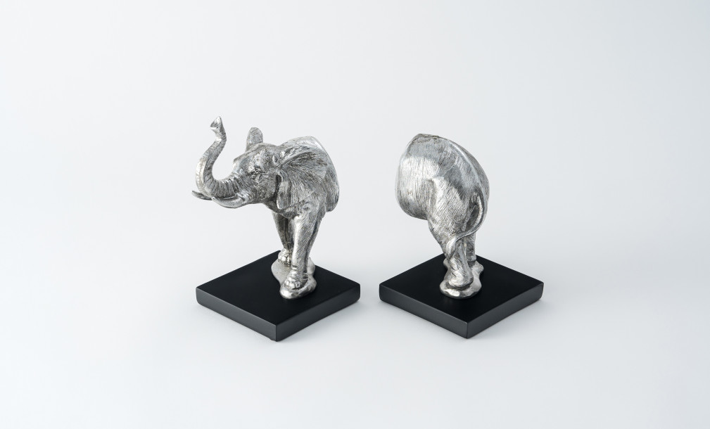 Elephant Silver Bookend