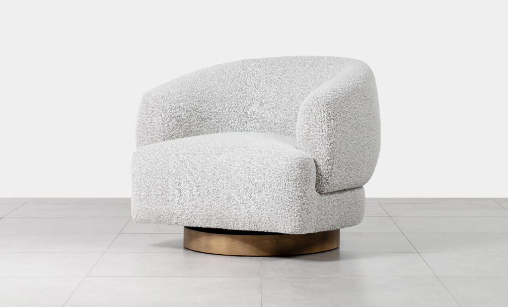 Bonnie Swivel Armchair (Fabric Mucca Bella 13)