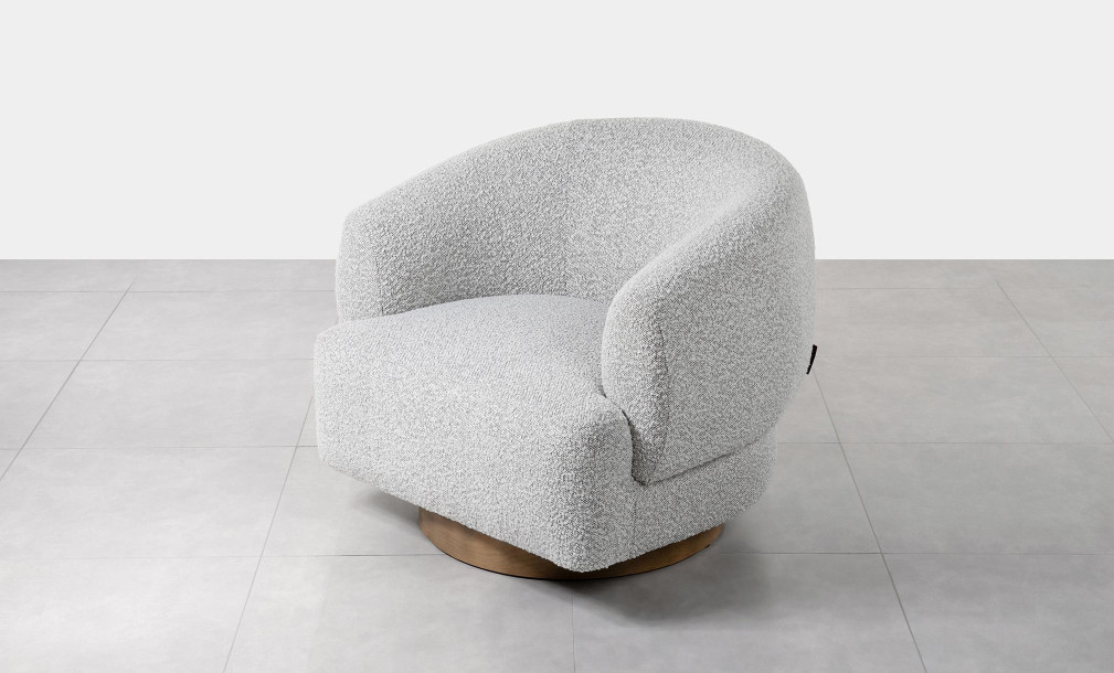 Bonnie Swivel Armchair (Fabric Mucca Bella 13)