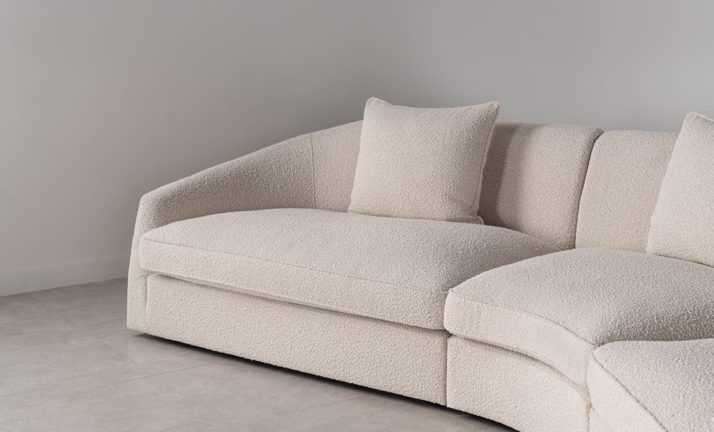 Jenner Curved Sofa (Fabric A2635 Color 2A)