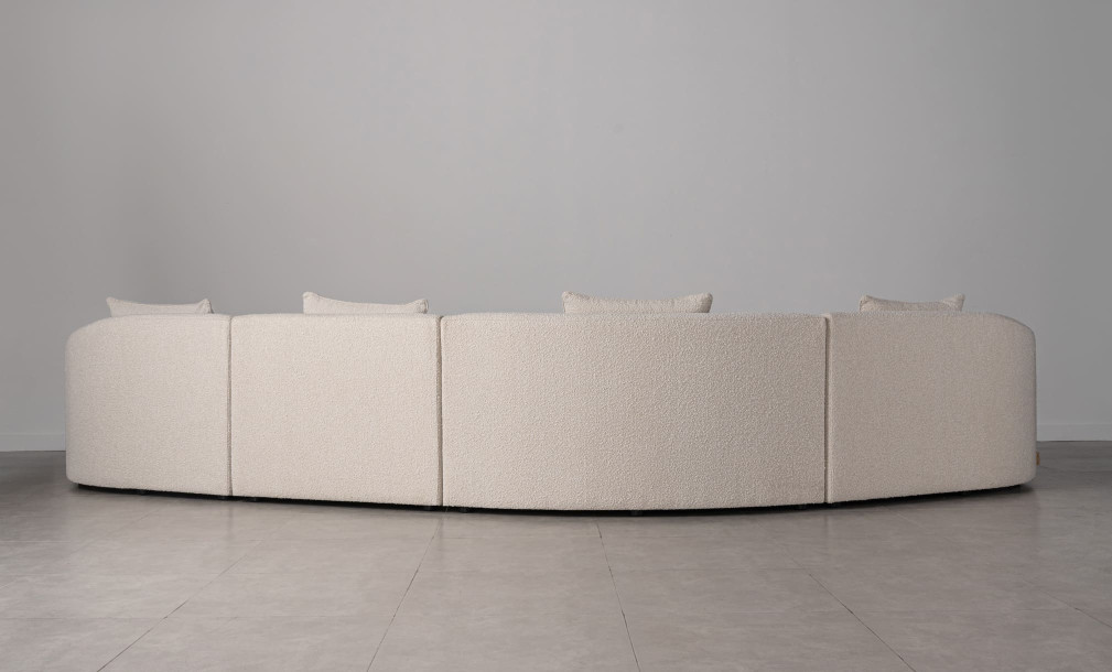 Jenner Curved Sofa (Fabric A2635 Color 2A)