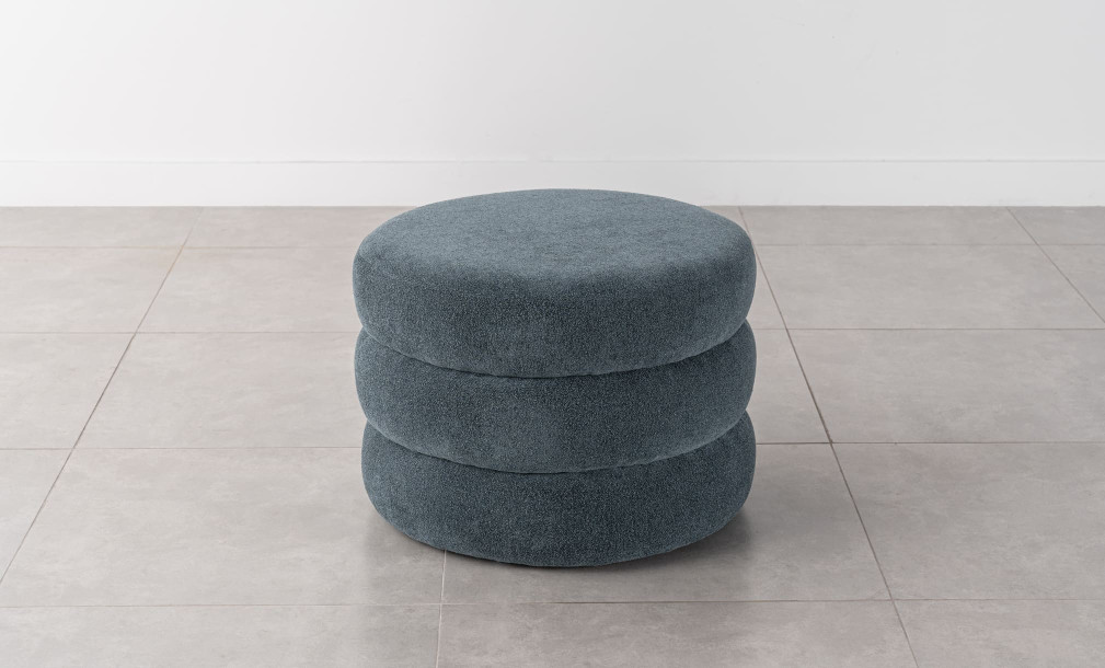 Tory Small Ottoman (fabric Chloe Teal)