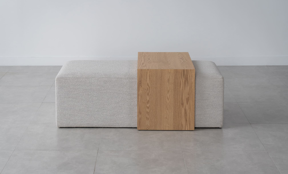 Aubern Coffee Ottoman (Fabric A3196, Color 1A)