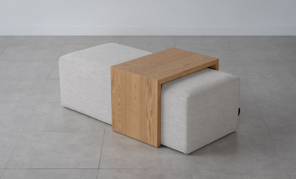 Aubern Coffee Ottoman (Fabric A3196, Color 1A)