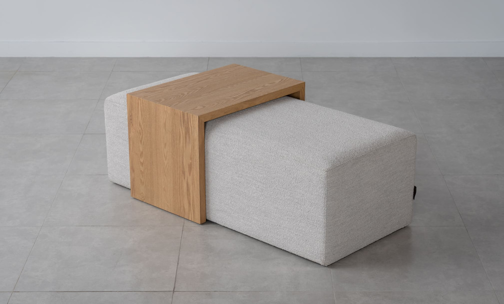 Aubern Coffee Ottoman (Fabric A3196, Color 1A)