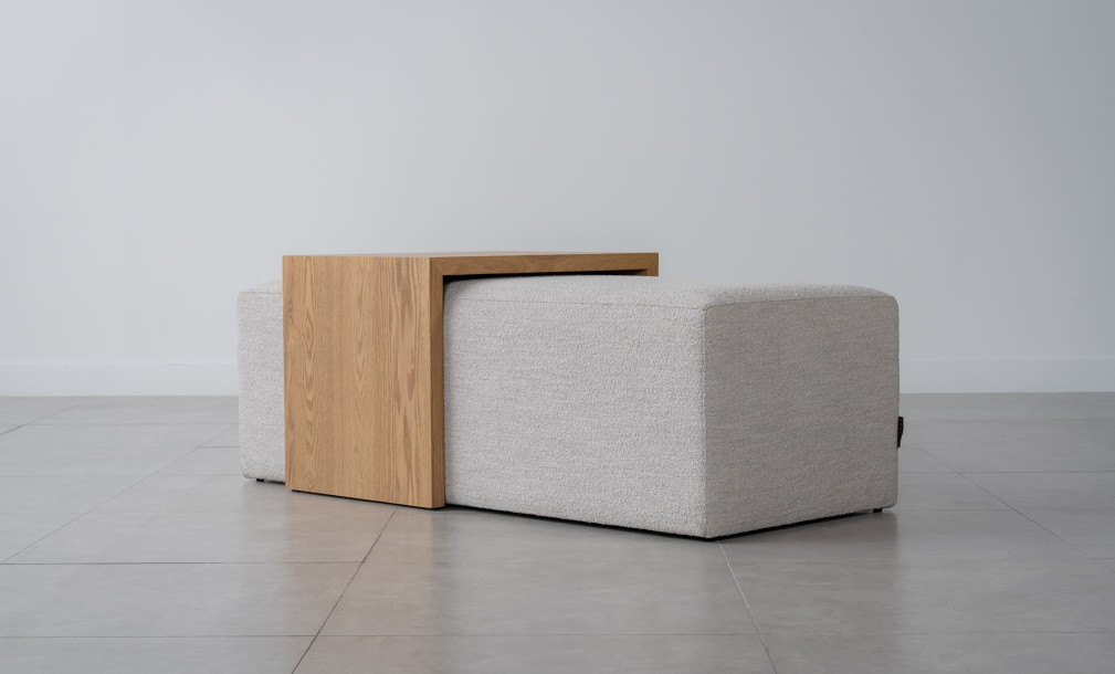Aubern Coffee Ottoman (Fabric A3196, Color 1A)