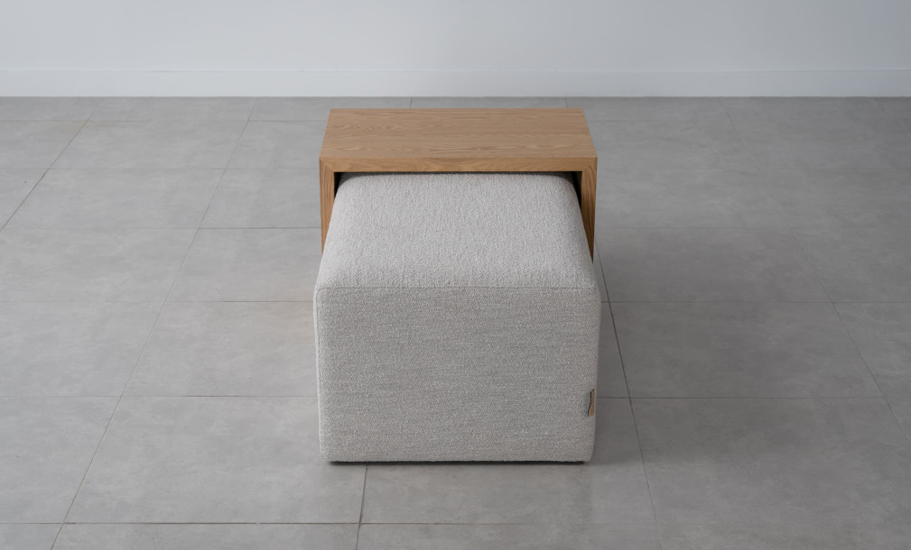 Aubern Coffee Ottoman (Fabric A3196, Color 1A)