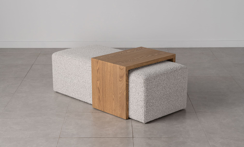 Aubern Coffee Ottoman (Fabric Mucca Bella 13)