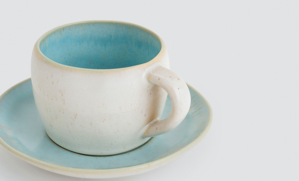 Eivissa Tea Cup and Saucer Sea Blue 0.23 L