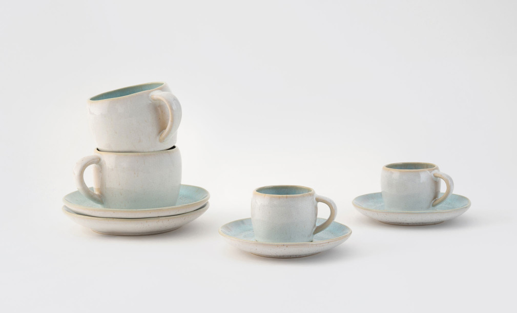 Eivissa Tea Cup and Saucer Sea Blue 0.23 L
