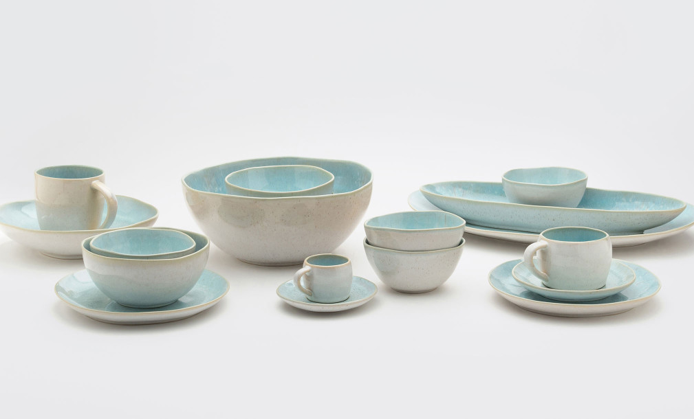 Eivissa Tea Cup and Saucer Sea Blue 0.23 L