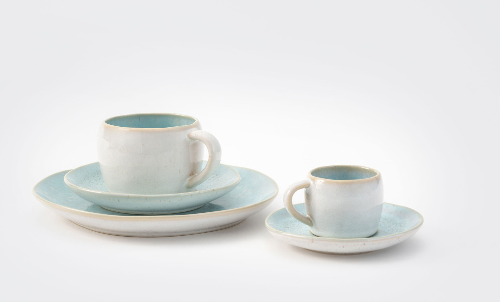 Eivissa Tea Cup and Saucer Sea Blue 0.23 L