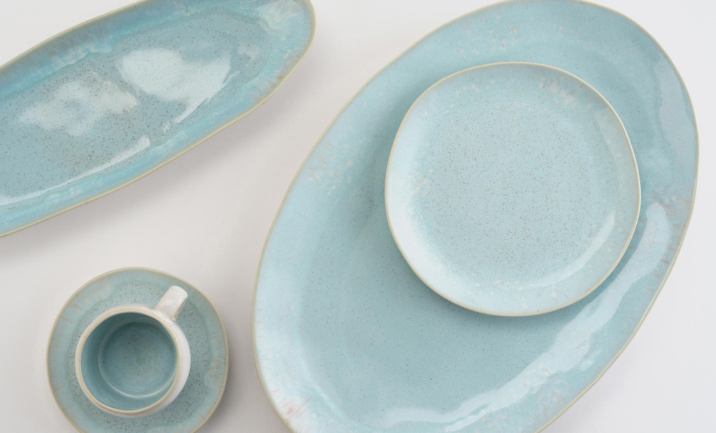 Eivissa Tea Cup and Saucer Sea Blue 0.23 L