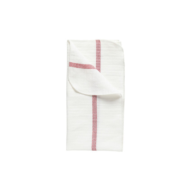 Carolina Napkin white red 50% linen 50% cotton