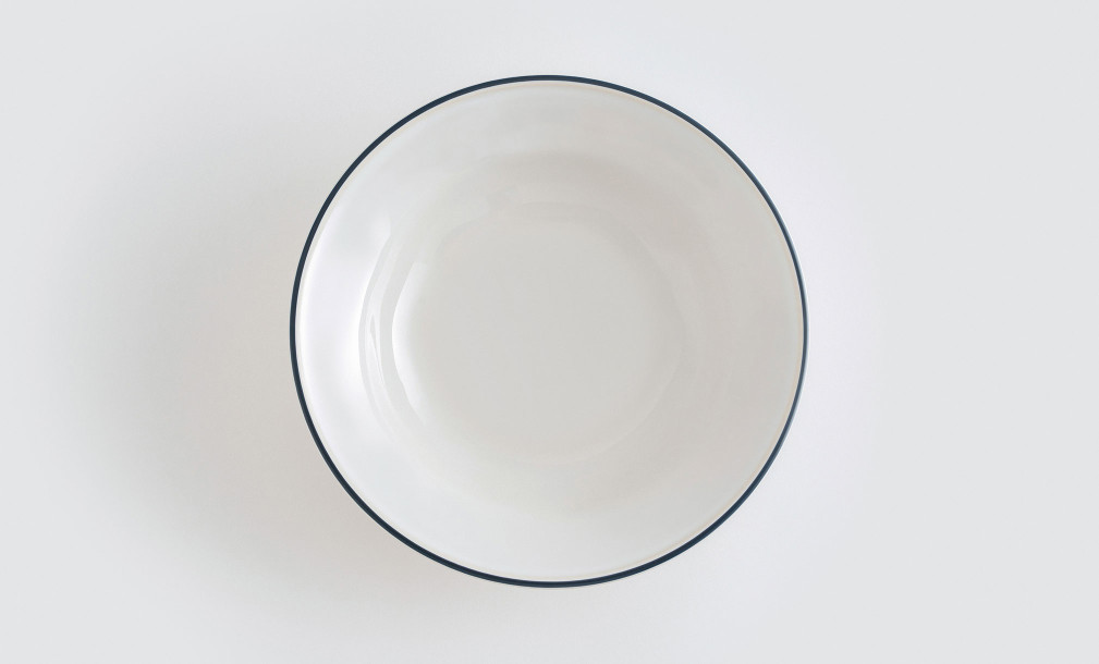 Soup/Pasta Plate Beja White-Blue 21,1 cm