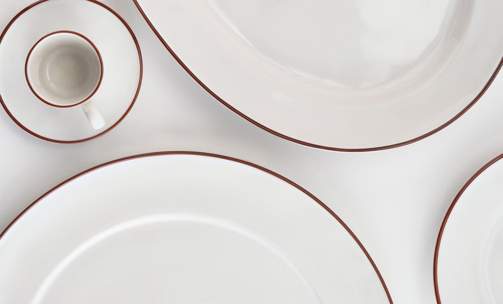 Dinner Plate Beja White-Red 28,2 cm