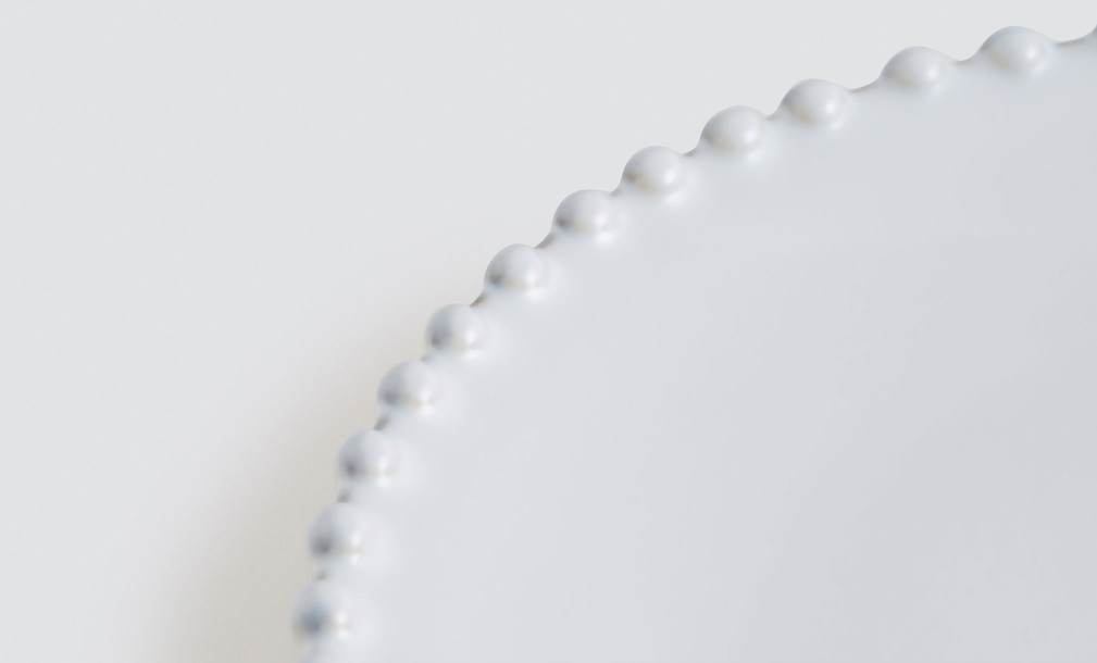 Pearl Bread Plate cloud white 17 cm