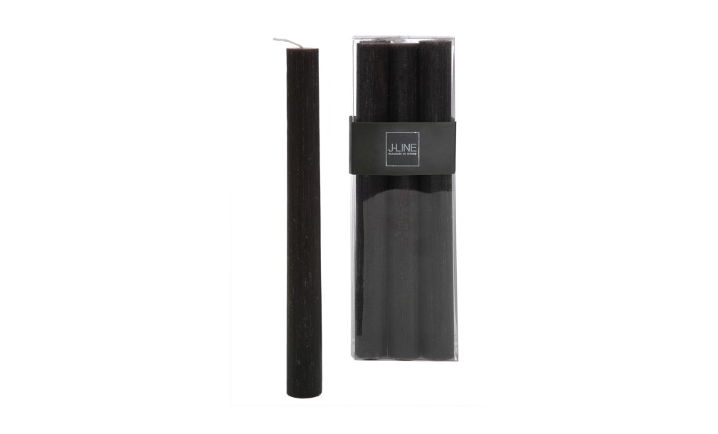 Table Candle Brown/Black 9H Box 6 