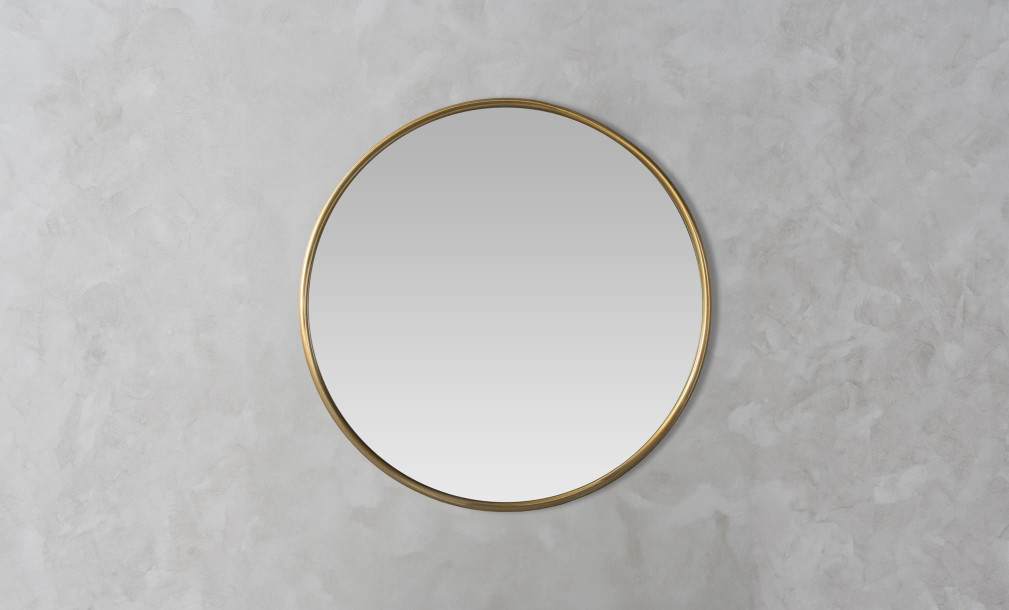 Walker Round Mirror Brass Finish d58 cm