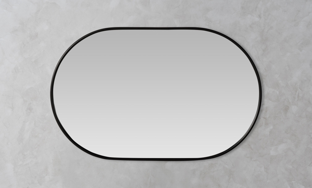 Walker Oval Mirror Black Finish