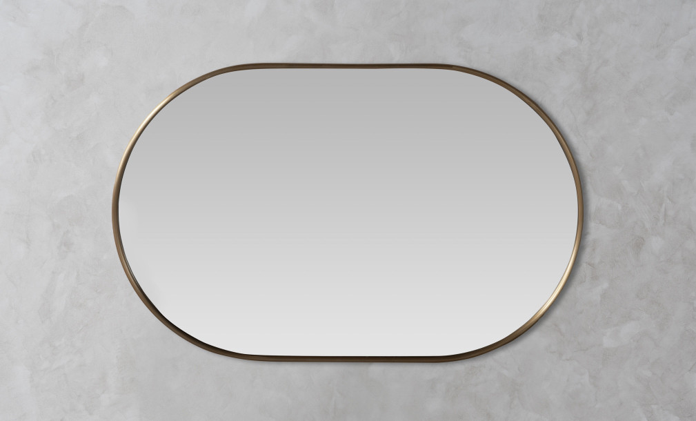 Walker Oval Mirror Brass Finish