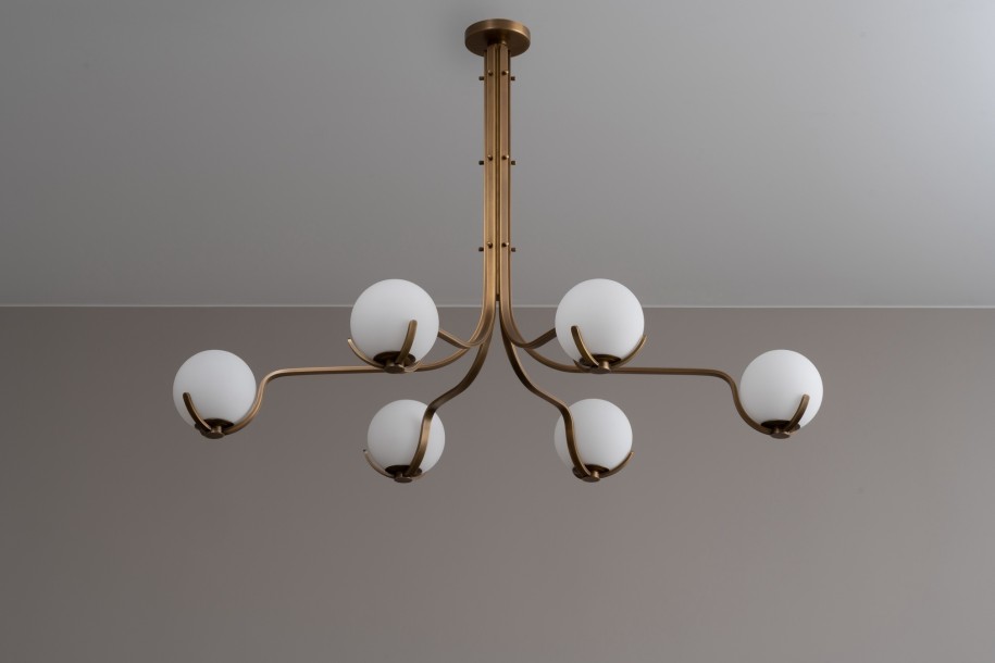 Scoop Chandelier Dining / dark brass