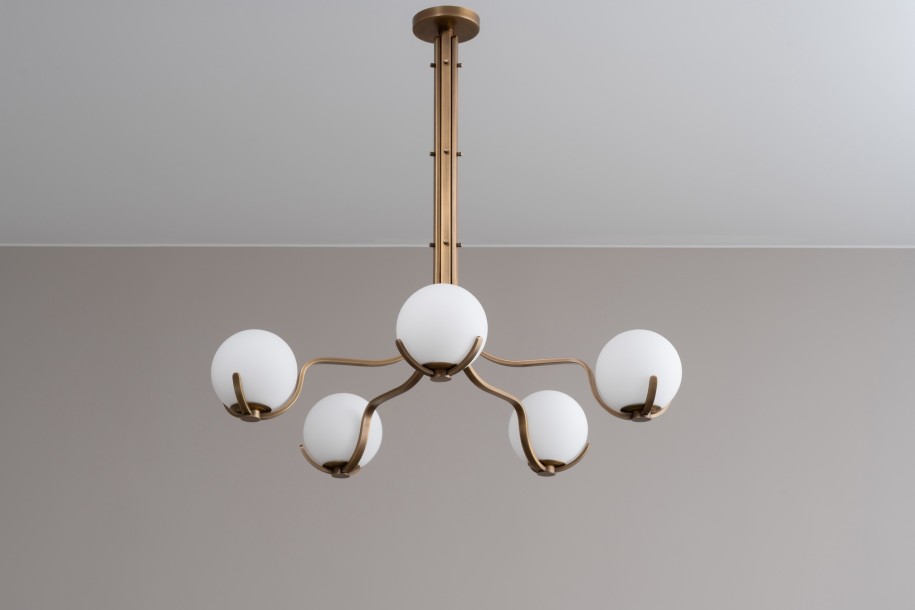 Scoop Chandelier / dark brass