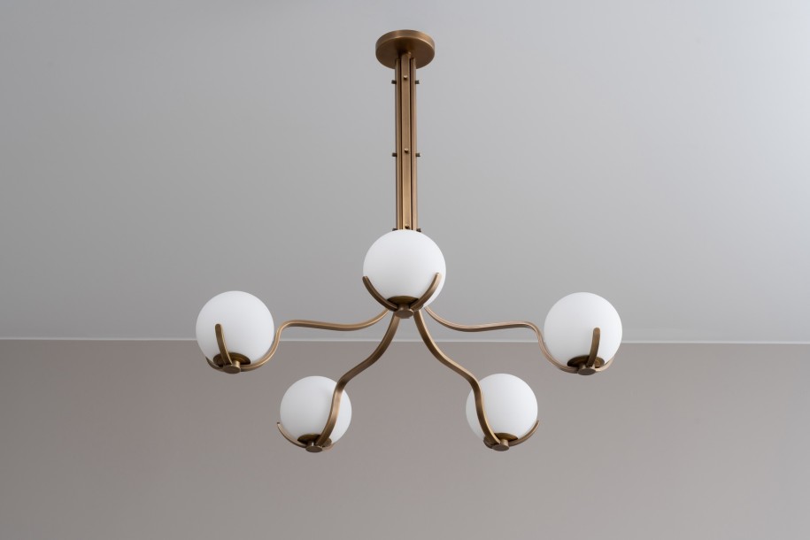 Scoop Chandelier / dark brass