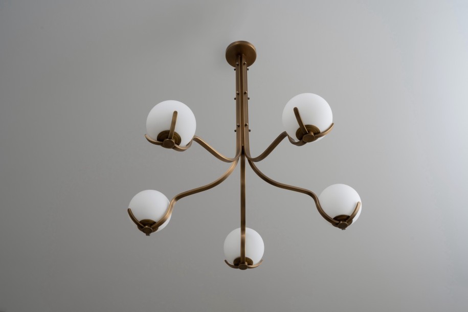 Scoop Chandelier / dark brass