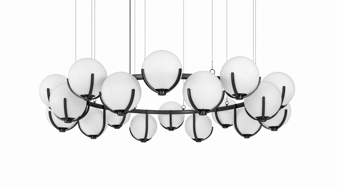 Scoop Largest Chandelier D2300xH470 / dark bronze