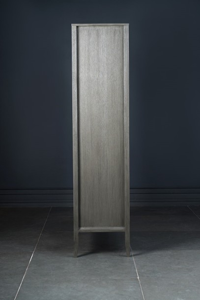 City Showcase with 2 Glass Doors (Color: Oak gray (veneer))