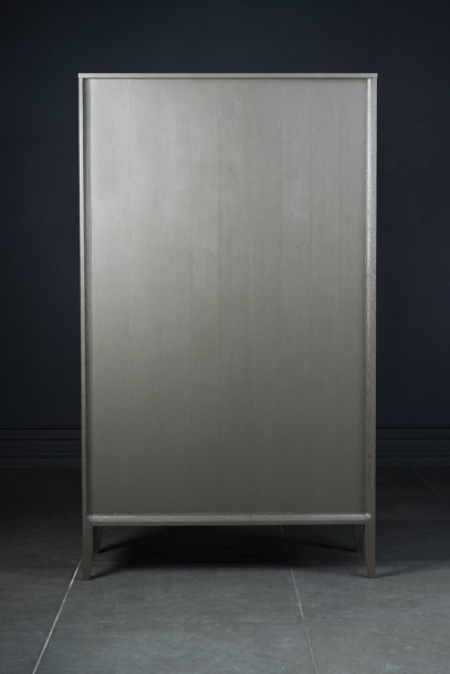 City Showcase with 2 Glass Doors (Color: Oak gray (veneer))