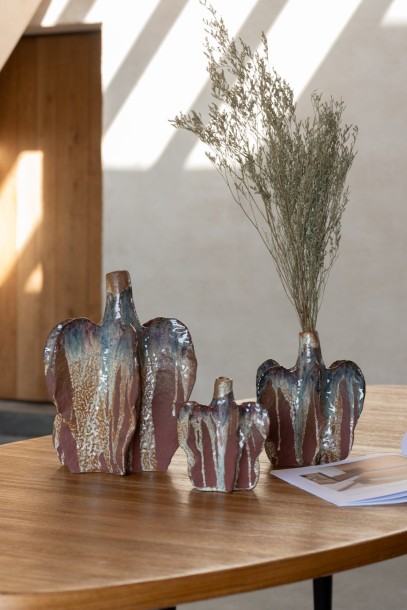 Naga Vase Rusty Brown S