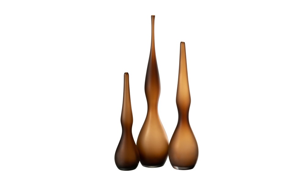 Yoko Set Of 3 Vases Brown