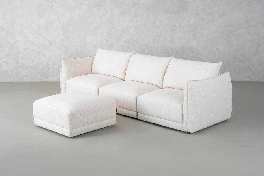 Monterey Sofa with Ottoman (Fabric Leigh col.101)