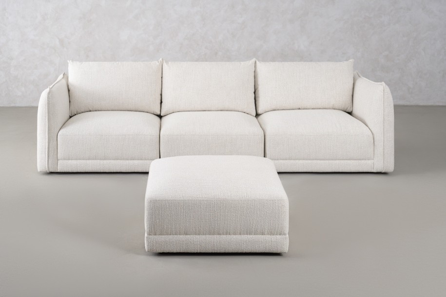 Monterey Sofa with Ottoman (Fabric Leigh col.101)