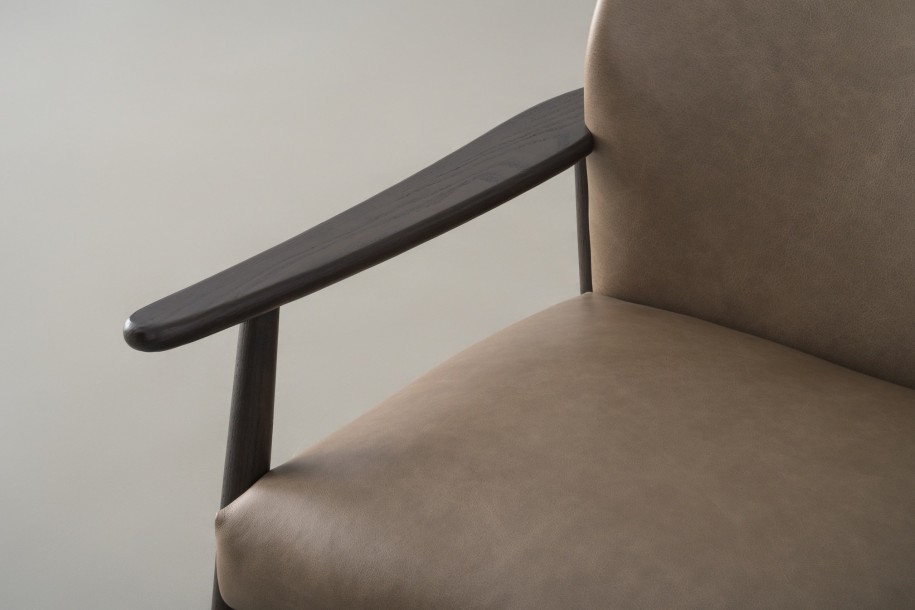 FIORD Leather Armchair (Bello Grey)